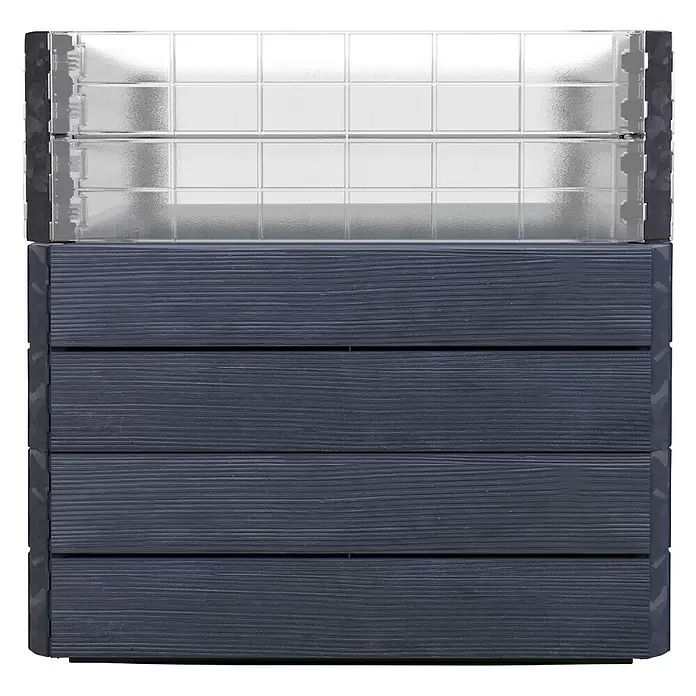 Garantia Hochbeet Ergo Quadro Turbo L Wood - Set - 80 x 80 x 75 cm, Kunststoff - Vorderansicht