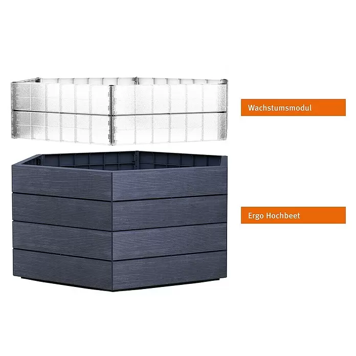 Garantia Hochbeet Ergo Turbo L Wood - Ø x H: 110 x 75 cm, Kunststoff - Vorderansicht