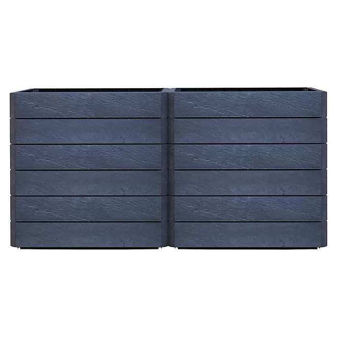 Garantia Hochbeet Ergo Vario 2 Stone - Set - 180 x 80 x 75 cm, Kunststoff - Vorderansicht
