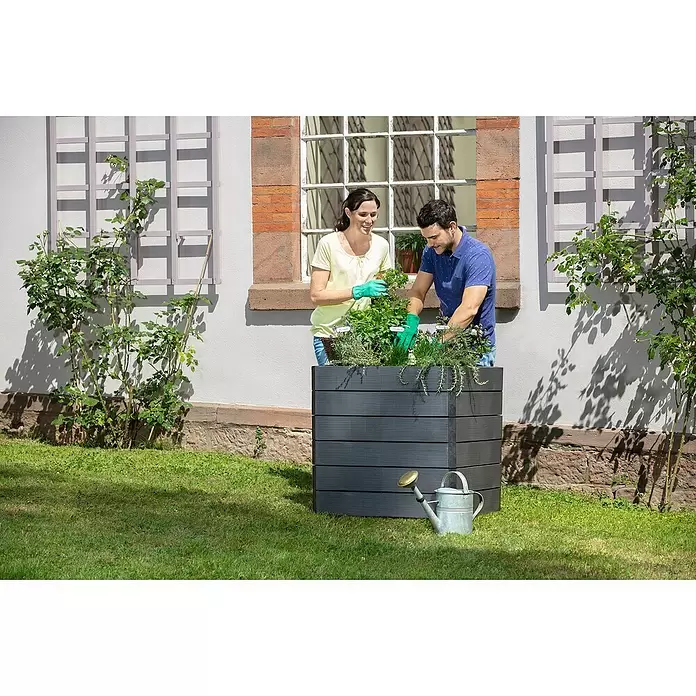 Garantia Hochbeet Ergo Quadro M Wood - Set - 60 x 80 x 75 cm, Kunststoff - Anwendungsbeispiel