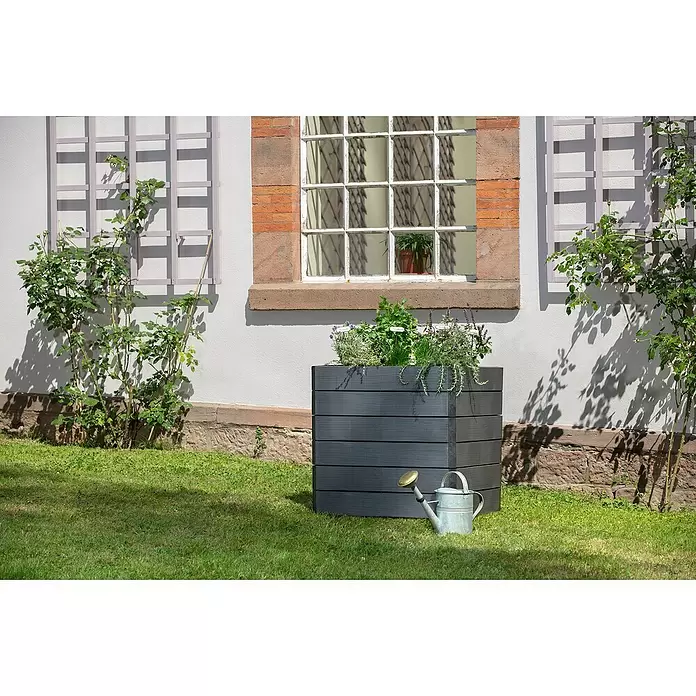 Garantia Hochbeet Ergo Quadro L Wood - Set - 80 x 80 x 75 cm, Kunststoff - Stimmungsaufnahme