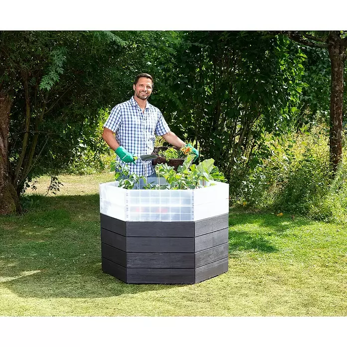Garantia Hochbeet Ergo Turbo L Wood - Ø x H: 110 x 75 cm, Kunststoff - Anwendungsbeispiel