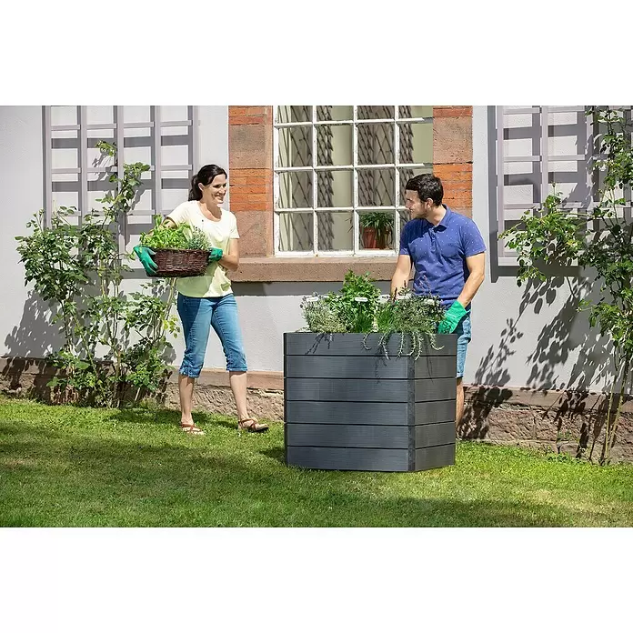 Garantia Hochbeet Ergo Quadro L Wood - Set - 80 x 80 x 75 cm, Kunststoff - Anwendungsbeispiel