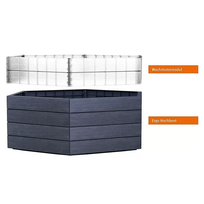 Garantia Hochbeet Ergo Turbo XL Wood Set - Ø x H: 145 x 75 cm, Kunststoff - Vorderansicht