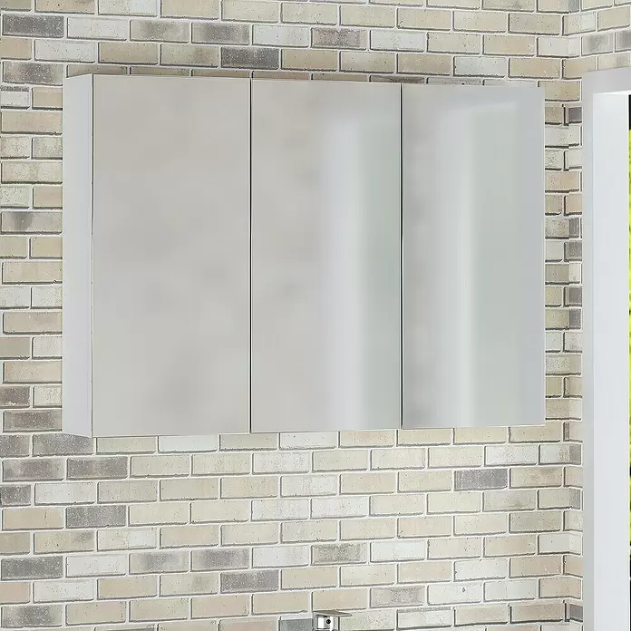Armario con espejo - An x Al: 90 x 65 cm, Melamina, Blanco - Foto ambiente