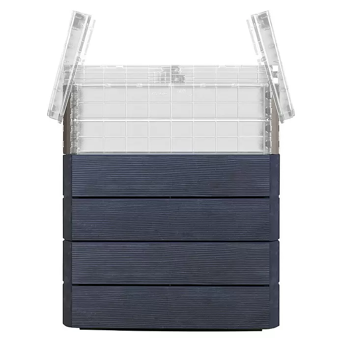 Garantia Hochbeet Ergo Quadro Turbo Plus M Wood - Set - 60 x 80 x 85 cm, Kunststoff - Diagonale Ansicht