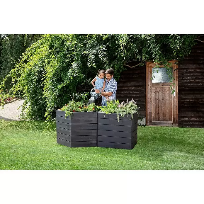 Garantia Hochbeet Ergo Vario 3 Wood Set - 175 x 110 x 75 cm, Kunststoff - Anwendungsbeispiel