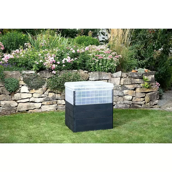 Garantia Hochbeet Ergo Quadro Turbo Plus M Stone - Set - 80 x 60 x 85 cm, Kunststoff - Stimmungsaufnahme