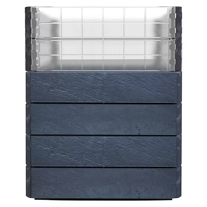 Garantia Hochbeet Ergo Quadro Turbo S Stone - Set - 60 x 80 x 75 cm, Kunststoff - Vorderansicht