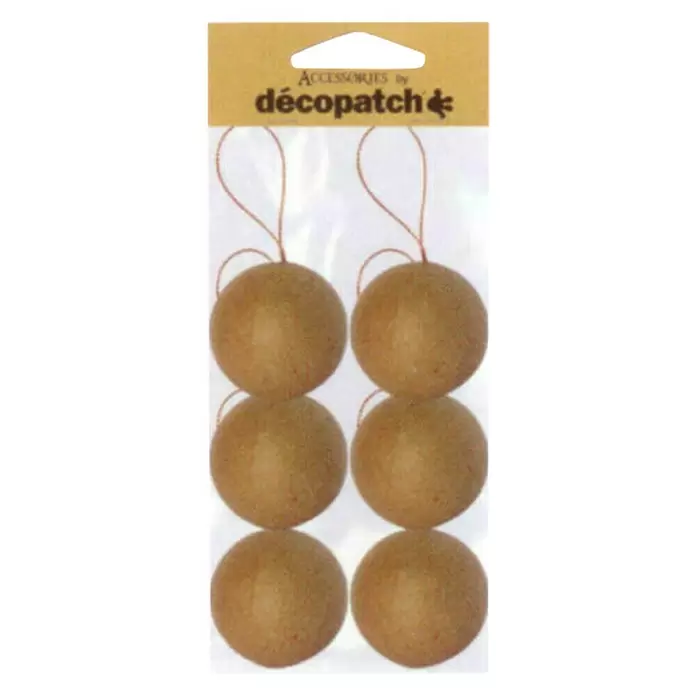 Décopatch Pieza decorativa pack Bolas Navidad - 6 ud., Cartón, 6,5 x 6,5 cm - Vista frontal
