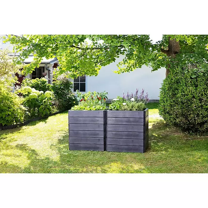 Garantia Hochbeet Ergo Vario 2 Wood - Set - 80 x 180 x 75 cm, Kunststoff - Stimmungsaufnahme