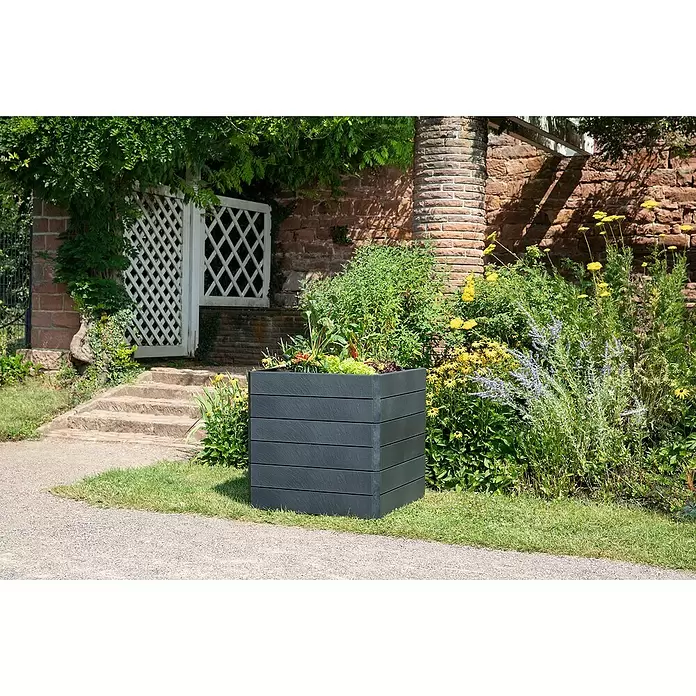 Garantia Hochbeet Ergo Quadro L Stone - Set - 80 x 80 x 75 cm, Kunststoff - Stimmungsaufnahme