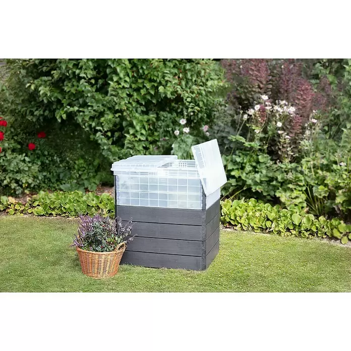Garantia Hochbeet Ergo Quadro Turbo Plus M Wood - Set - 60 x 80 x 85 cm, Kunststoff - Stimmungsaufnahme