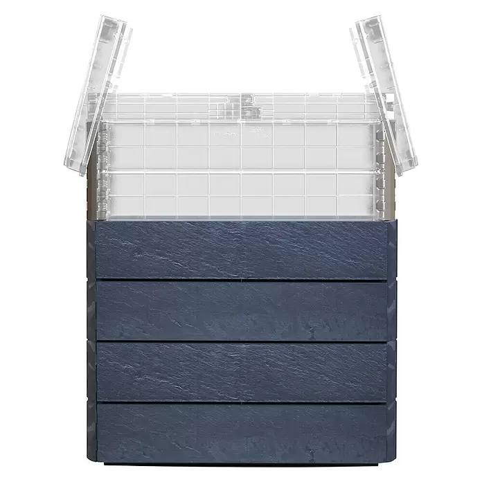Garantia Hochbeet Ergo Quadro Turbo Plus M Stone - Set - 80 x 60 x 85 cm, Kunststoff - Vorderansicht