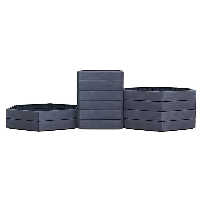 Garantia Hochbeet Ergo Vario 3 Wood Set - 175 x 110 x 75 cm, Kunststoff - Vorderansicht
