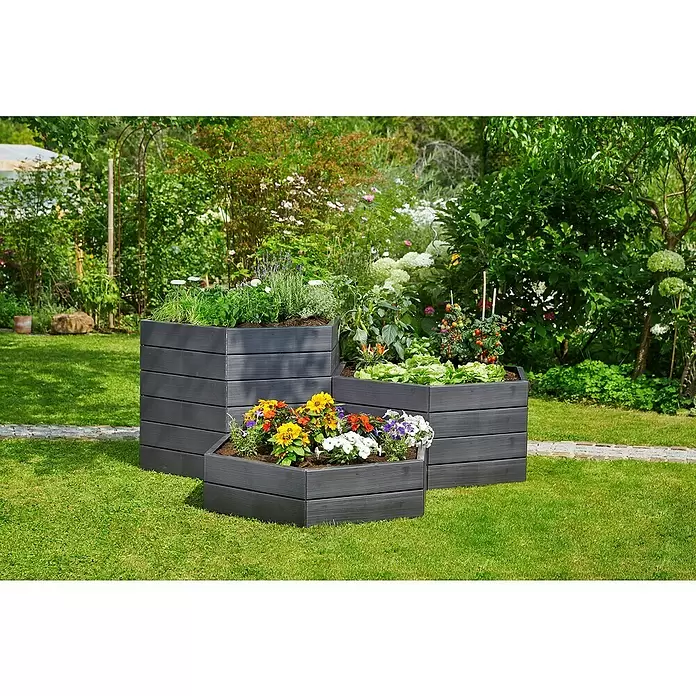 Garantia Hochbeet Ergo Vario 1 Wood - 190 x 190 x 75 cm, Kunststoff - Stimmungsaufnahme