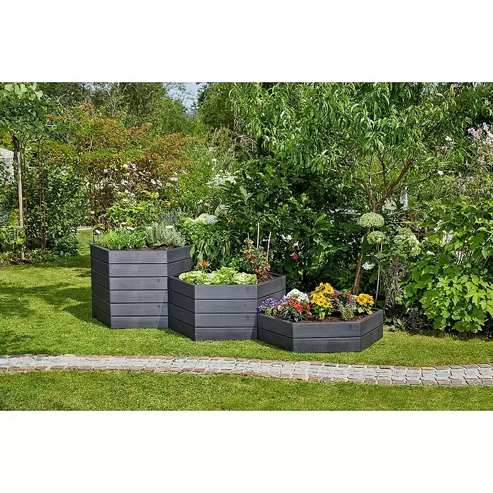Garantia Hochbeet Ergo Vario 1 Wood - 190 x 190 x 75 cm, Kunststoff - Stimmungsaufnahme