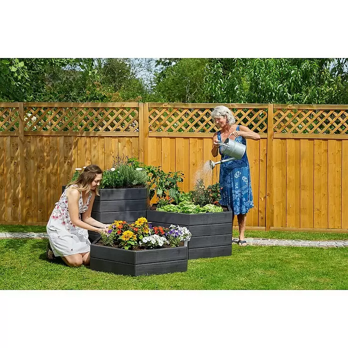 Garantia Hochbeet Ergo Vario 1 Wood - 190 x 190 x 75 cm, Kunststoff - Anwendungsbeispiel