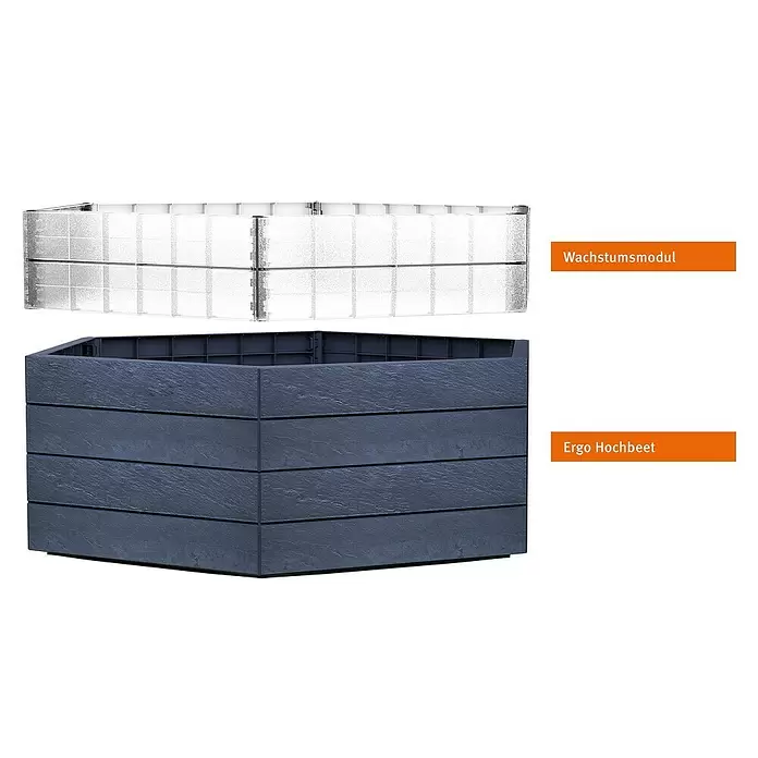 Garantia Hochbeet Ergo Turbo XL Stone Set - Ø x H: 145 x 75 cm, Kunststoff - Vorderansicht