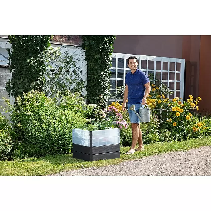 Garantia Hochbeet Ergo Quadro Turbo S Wood - Set - 60 x 60 x 50 cm, Kunststoff - Anwendungsbeispiel