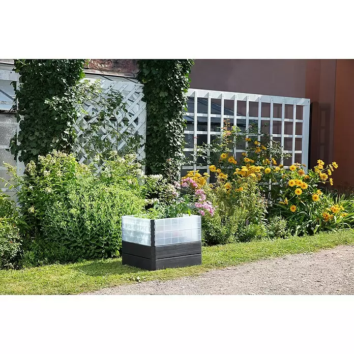 Garantia Hochbeet Ergo Quadro Turbo S Wood - Set - 60 x 60 x 50 cm, Kunststoff - Stimmungsaufnahme