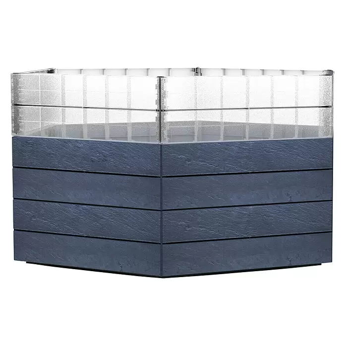Garantia Hochbeet Ergo Turbo XL Stone Set - Ø x H: 145 x 75 cm, Kunststoff - Vorderansicht