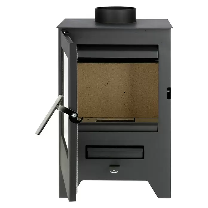 Livin'flame Houtkachel Otta - 5 kW, Verwarmingscapaciteit: 60 m³, Bekleding: Staal, Zwart - Vooraanzicht