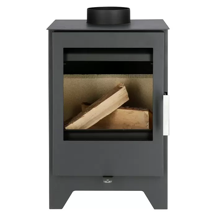 Livin'flame Houtkachel Otta - 5 kW, Verwarmingscapaciteit: 60 m³, Bekleding: Staal, Zwart - Vooraanzicht