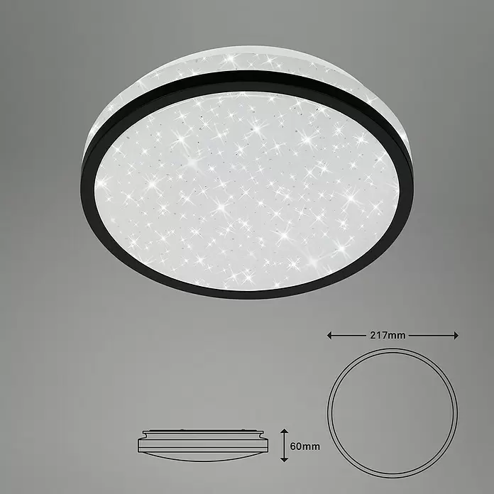 Tween Light LED-Deckenleuchte rund - 10 W, Weiß/Schwarz, Warmweiß - Skizze