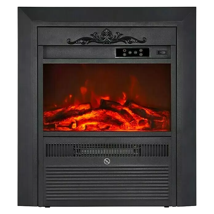 Uložak za kamin - 2.000 W, Crne boje - Pogled sprijeda