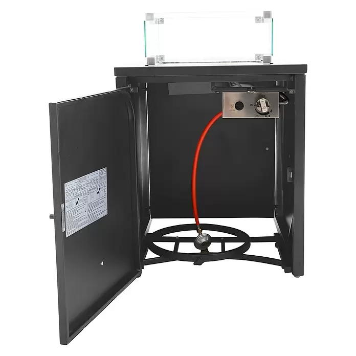 MWH Feuerstelle Palermo - 55 x 100 x 79 cm, Aluminium, Anthrazit - Rückansicht