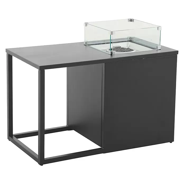 MWH Feuerstelle Palermo - 55 x 100 x 79 cm, Aluminium, Anthrazit - Diagonale Ansicht