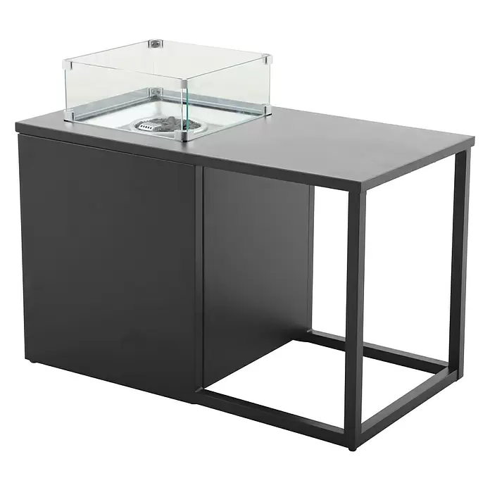 MWH Feuerstelle Palermo - 55 x 100 x 79 cm, Aluminium, Anthrazit - Diagonale Ansicht
