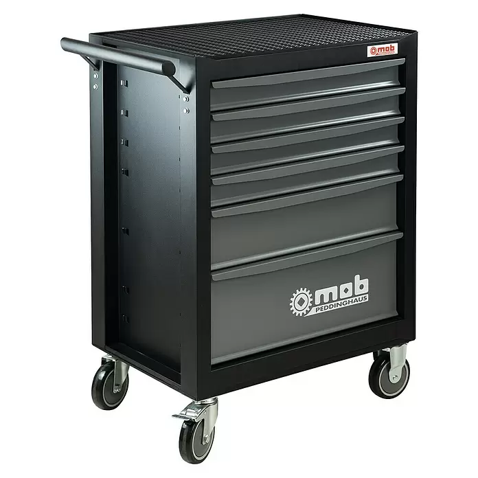 Werkstattwagen - L x B x H: 76 x 46 x 98 cm, Ohne Werkzeug, Anzahl Schubladen: 6 Stk. - Diagonale Ansicht