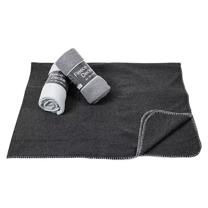 Decke Fleece - Melange, L x B: 200 x 150 cm - Diagonale Ansicht