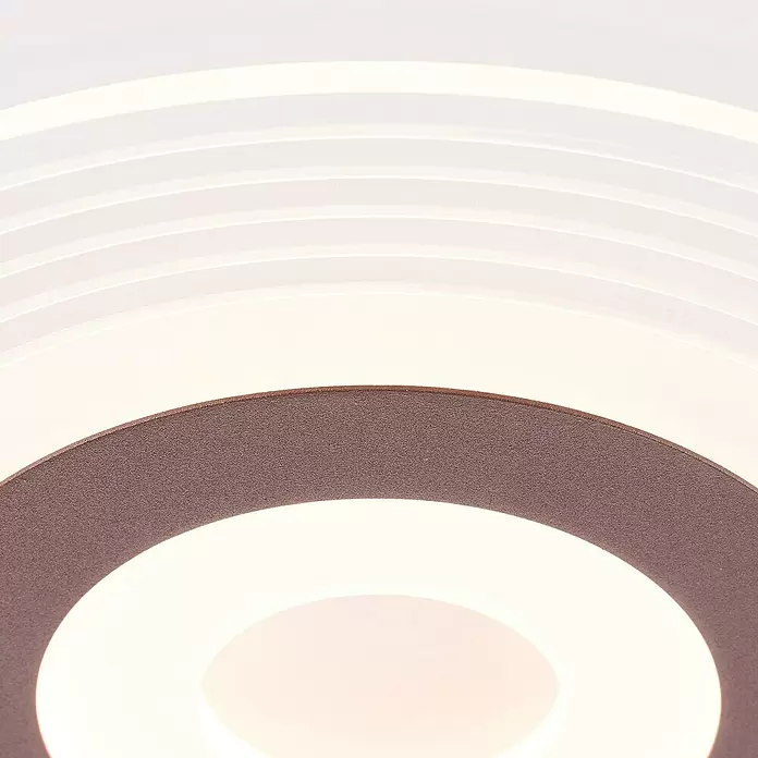 Brilliant Plafón LED Jarev - 55 W, L x An x Al: 51 x 51 x 6 cm, Blanco/Marrón, Blanco frío - Primer plano