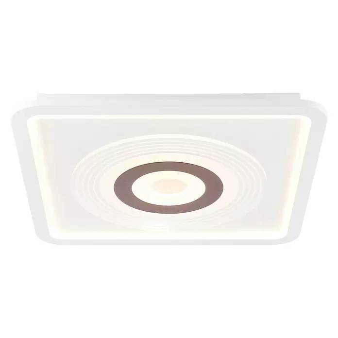 Brilliant Plafón LED Jarev - 55 W, L x An x Al: 51 x 51 x 6 cm, Blanco/Marrón, Blanco frío - Vista angular
