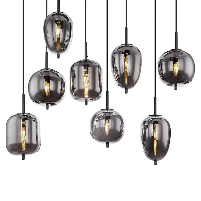 Globo Pendelleuchte Blacky - Schwarz/Rauchig, 40 W, L x B x H: 102 x 44 x 37 cm, E27 - Detailaufnahme