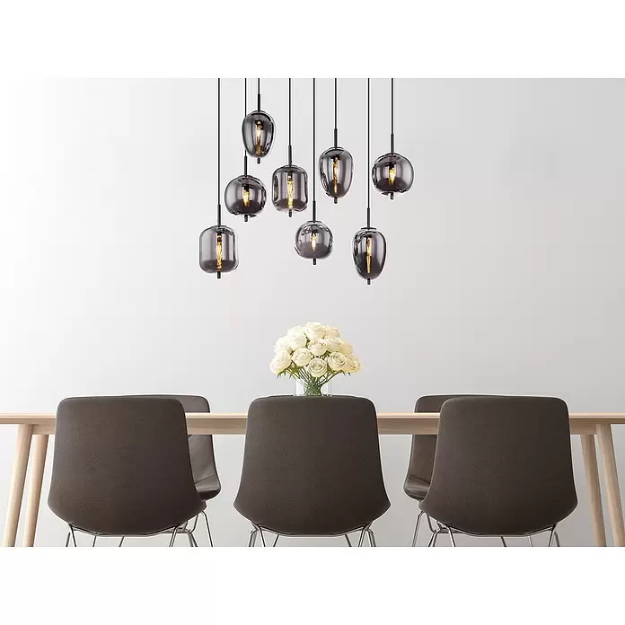 Globo Pendelleuchte Blacky - Schwarz/Rauchig, 40 W, L x B x H: 102 x 44 x 37 cm, E27 - Stimmungsaufnahme