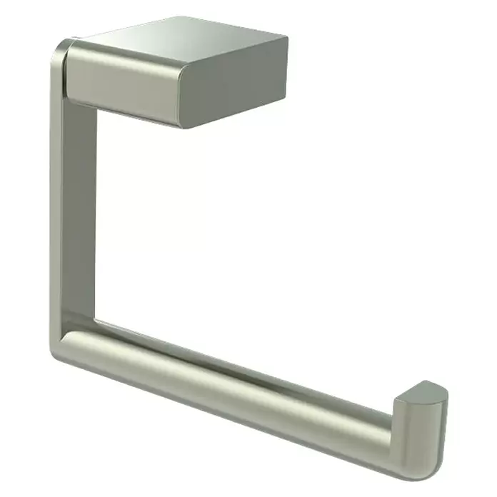 Lenz Pearl Toilettenpapierhalter - Ohne Deckel, Nickel, Matt - Diagonale Ansicht