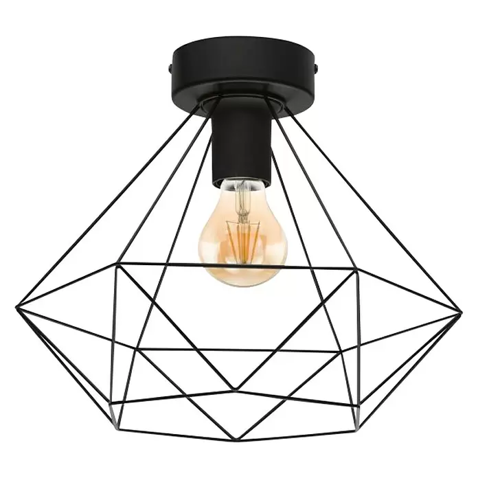 Eglo Tarbes Plafón - 60 W, Ø x Al: 32,5 x 27,5 cm, Negro, E27 - Vista frontal