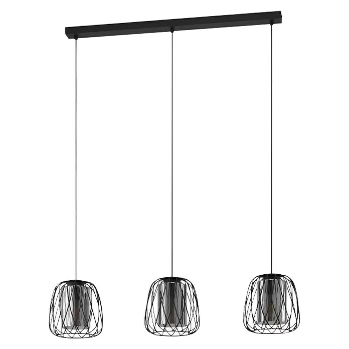 Eglo Lámpara colgante Floresta - 120 W, L x An x Al: 19 x 89 x 110 cm, Negro, Negro, E27 - Vista angular