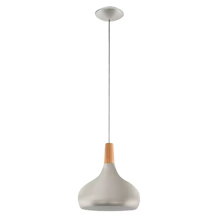 Eglo Lámpara colgante redonda Sabinar - 60 W, Ø x Al: 28 x 110 cm, Gris, E27 - Vista frontal