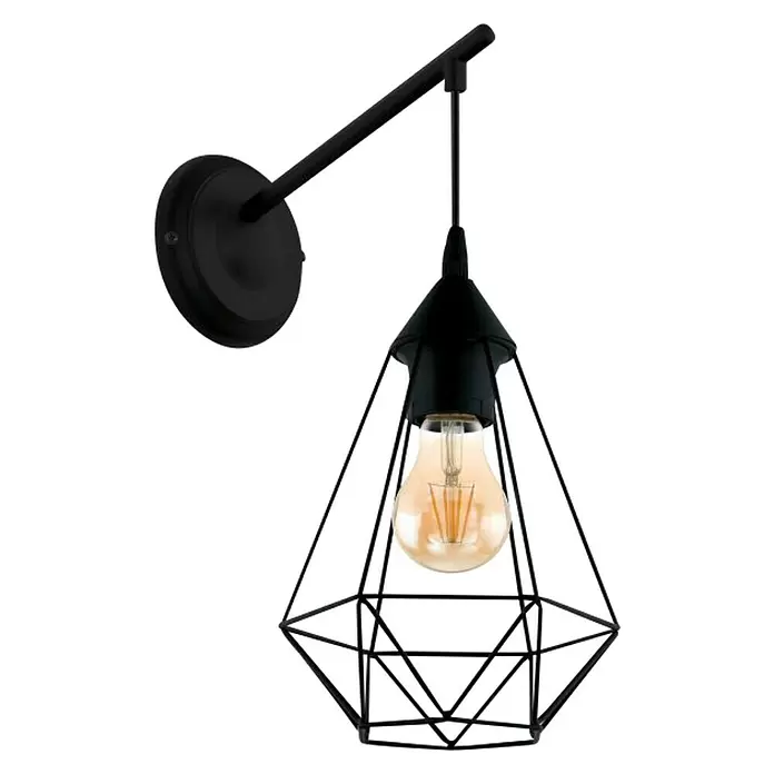 Eglo Tarbes Aplique de pared - 60 W, L x An x Al: 15,5 x 15,5 x 37,5 cm, E27 - Vista angular