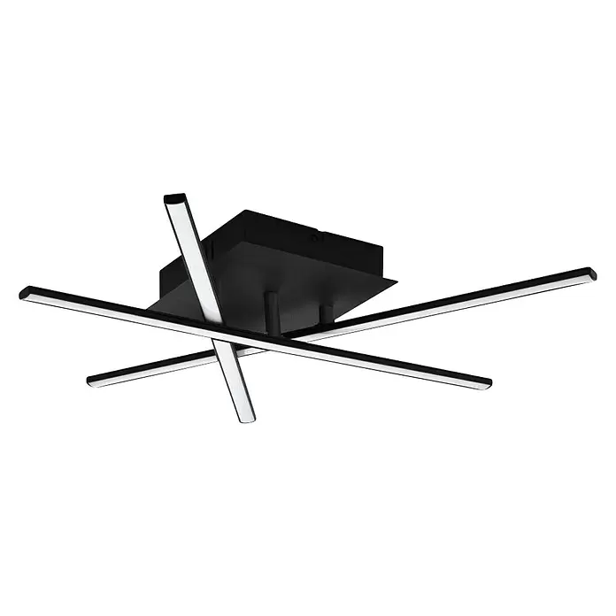 Eglo Lasana 3 Plafón LED - 10,5 W, L x An x Al: 14,5 x 50 x 9 cm, Negro, Blanco cálido - Vista angular