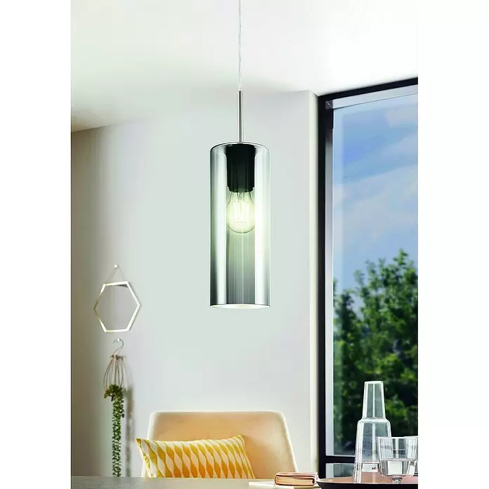Eglo Lámpara colgante redonda Selvino - 15 W, Ø x Al: 10 x 110 cm, Negro, E27 - Foto ambiente
