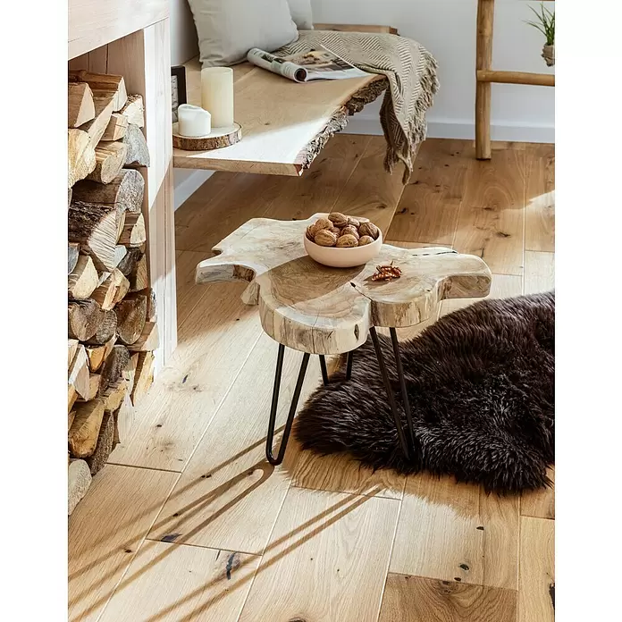 Baumscheibe - Teak, Unbehandelt, Durchmesser: 45 cm - 50 cm - Stimmungsaufnahme