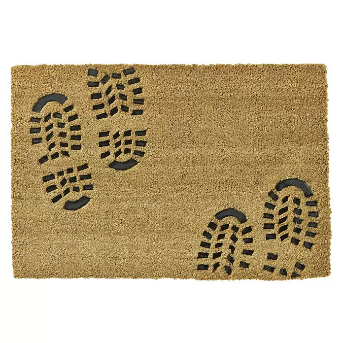 Hamat Kokos deurmat Ruco Embossed Rubber Foot - 60 x 40 cm - Vooraanzicht