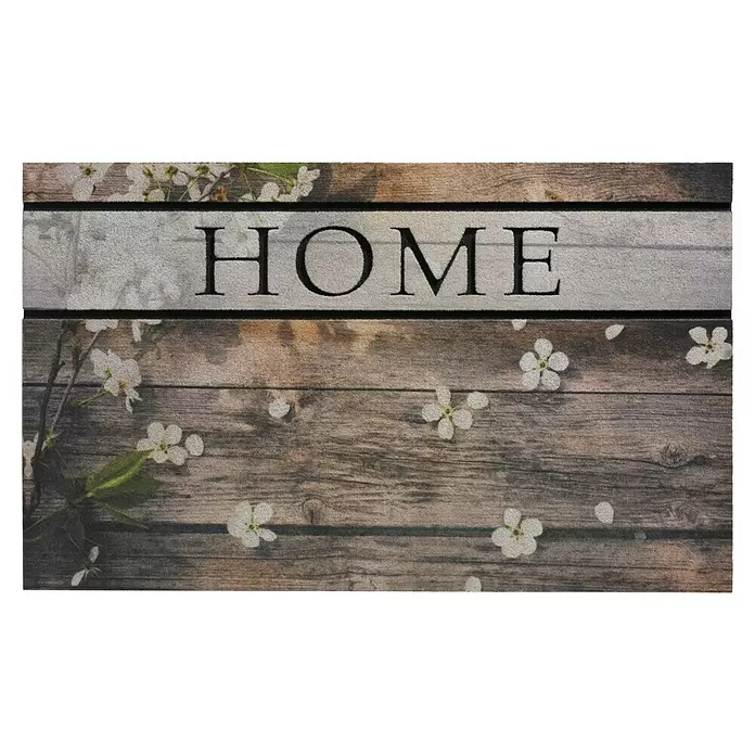 Hamat Deurmat Residence Woodpanel Flowers - Bruin, 75 x 45 cm - Vooraanzicht