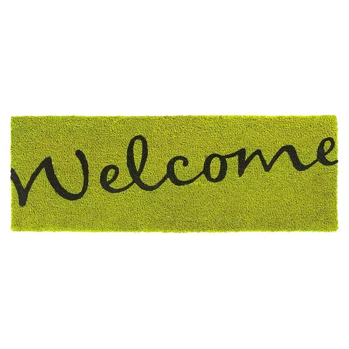Hamat Kokos deurmat Ruco - Welcome, Lime, 75 x 26 cm - Vooraanzicht